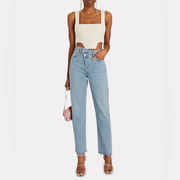 AGOLDE Criss Cross High Rise Straight Leg Jeans in Dimension Color size 28 - Picture 1 of 15